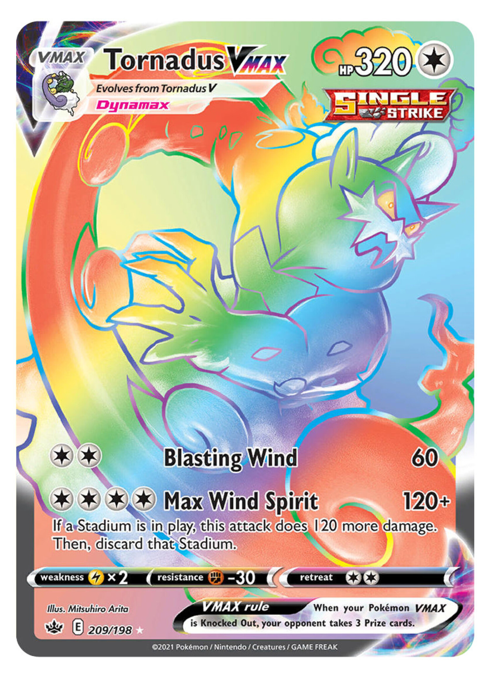 Tornadus Vmax 209 (CRE): near mint