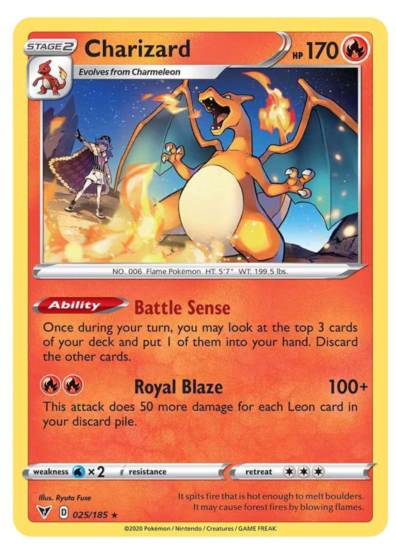 Charizard 25 (VIV) Cracked Ice Holo: excellent