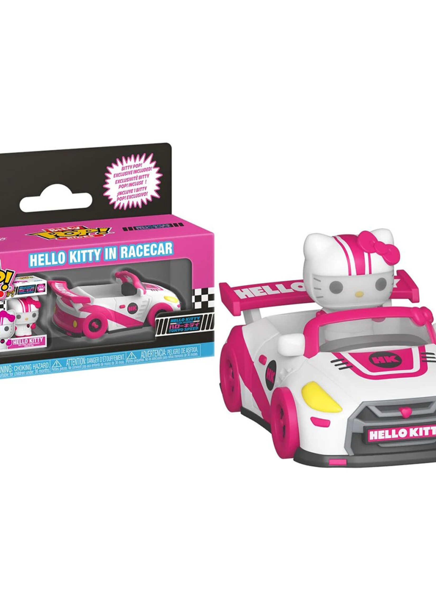Sanrio Bitty Pop Ride Racecar With Hello Kitty
