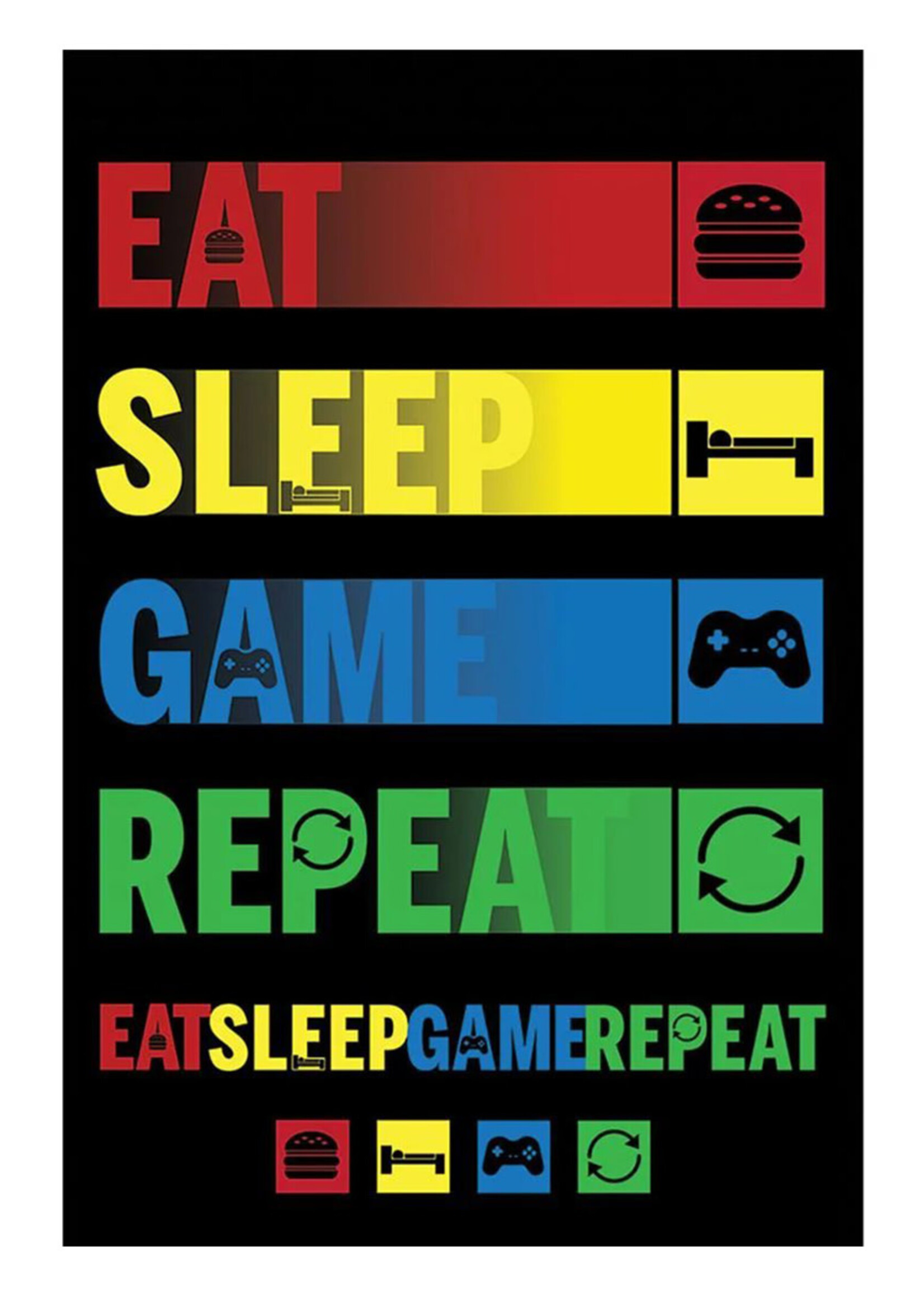 Eat Sleep Repeat Poster 61x91cm