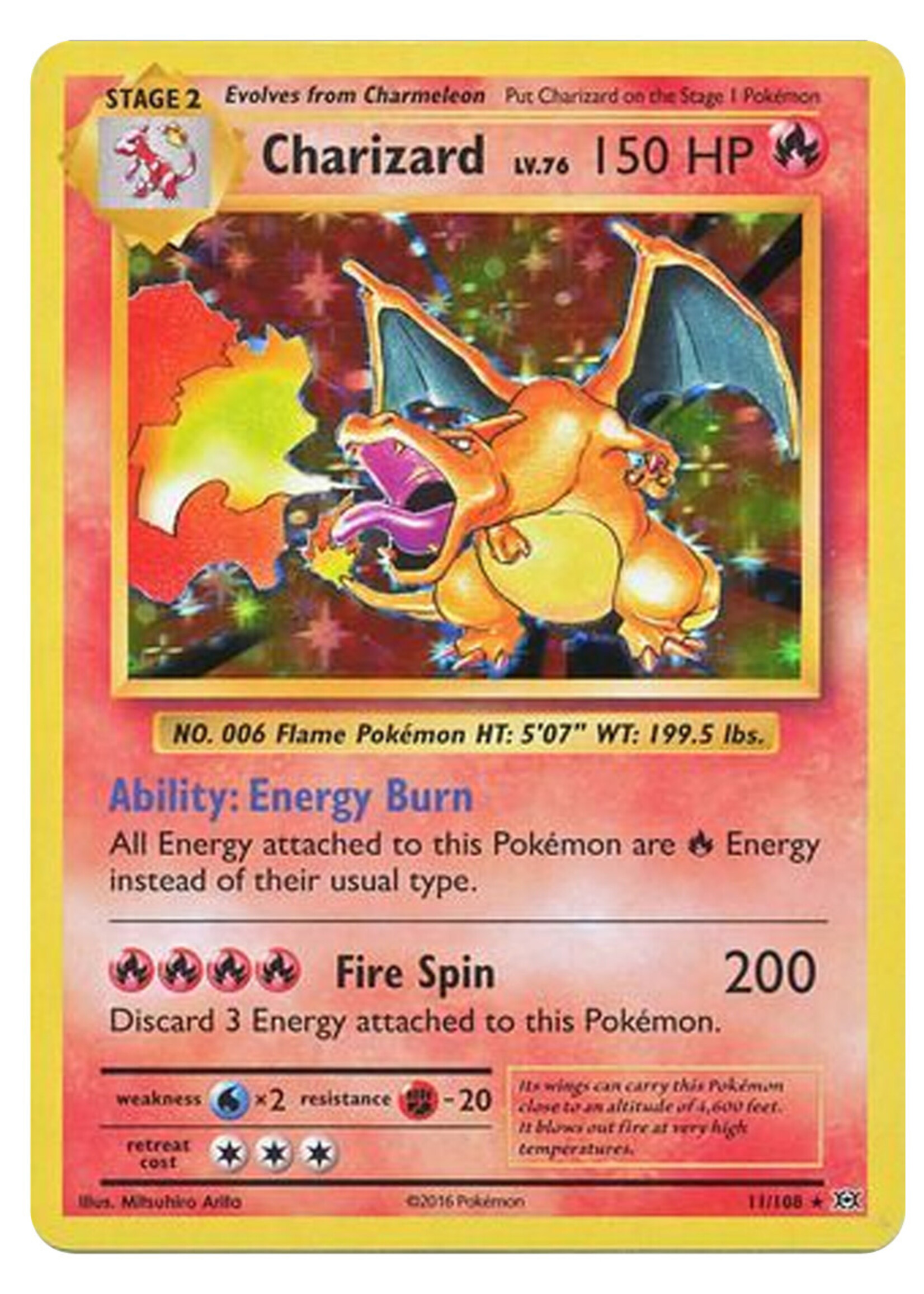 Charizard LV.76 11 (EVO) Reverse Holo BGS Grade 8.5