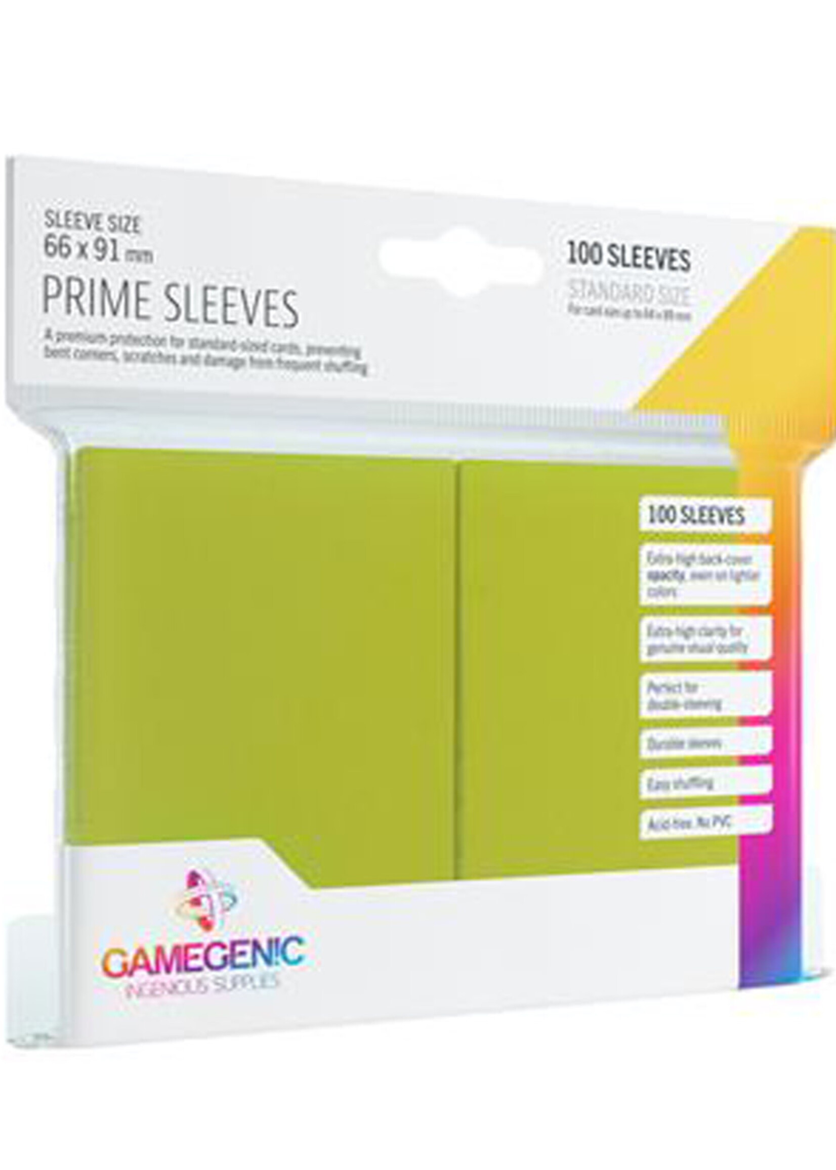 GameGenic Sleeves Prime Pack 66x91mm (100) Lime