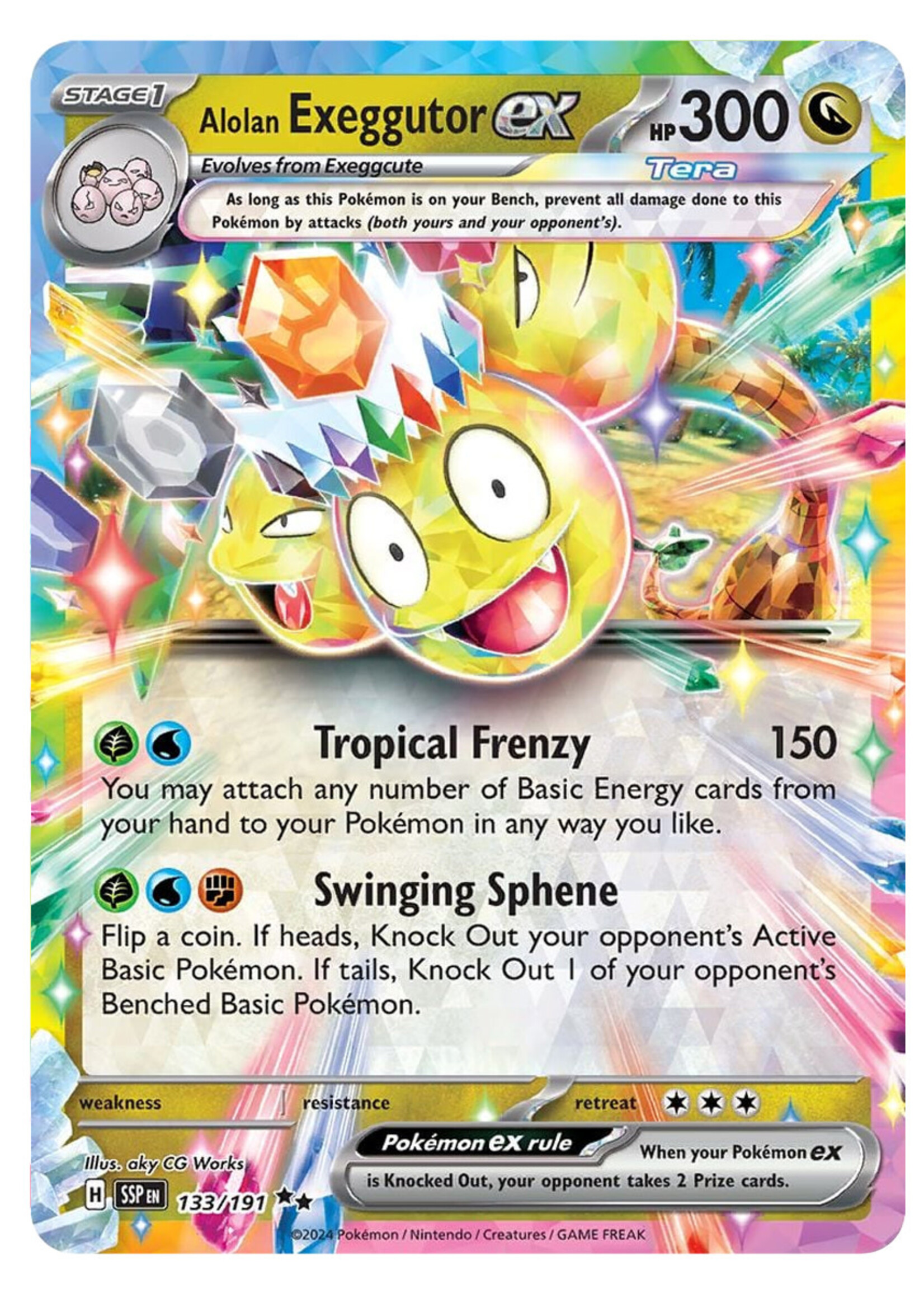 Alolan Exeggutor Ex 133 (SSP): near mint