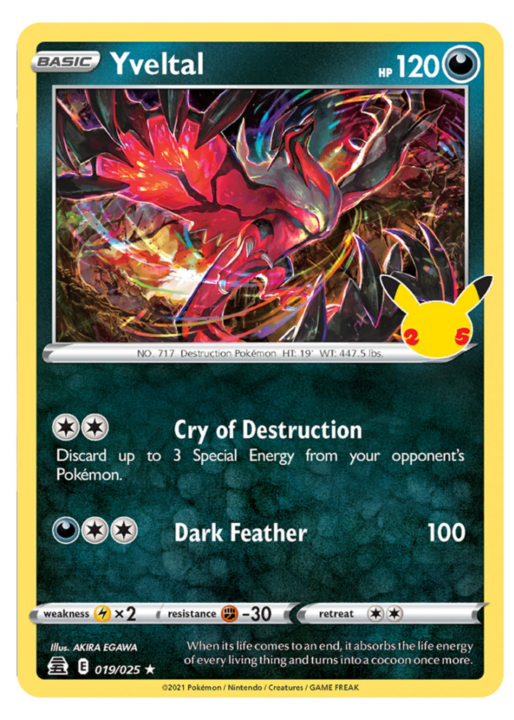 Yveltal 19 (CEL): near mint