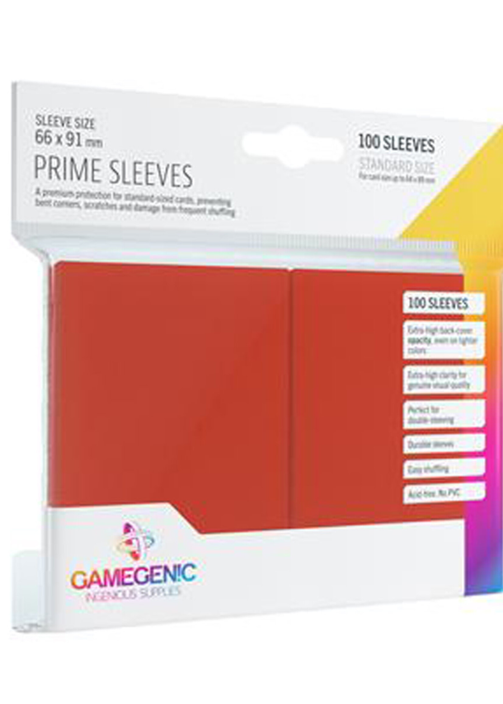 GameGenic Sleeves Prime Pack 66x91mm (100) Red