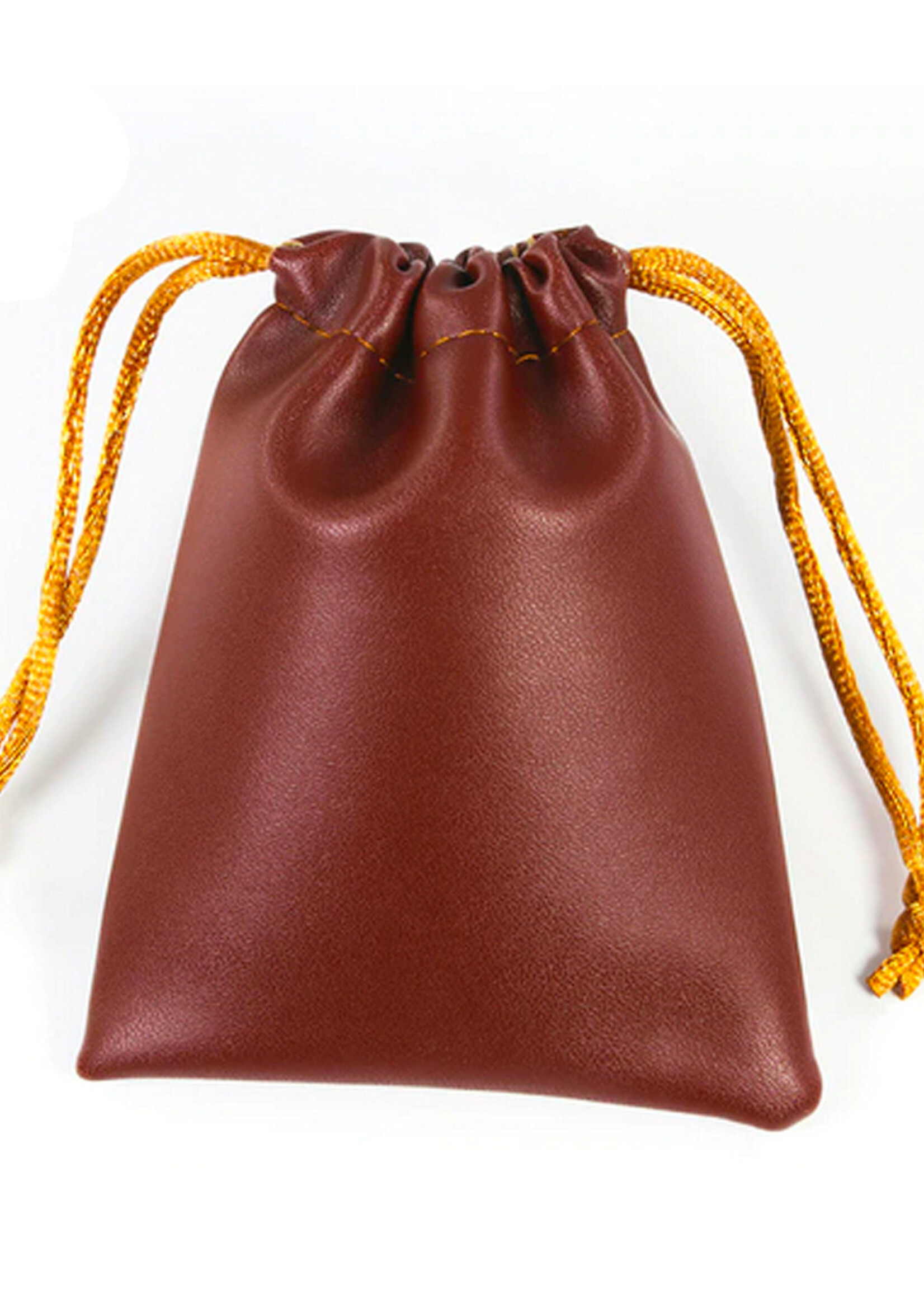 Dobbelsteenzakje Leer Donker Bruin