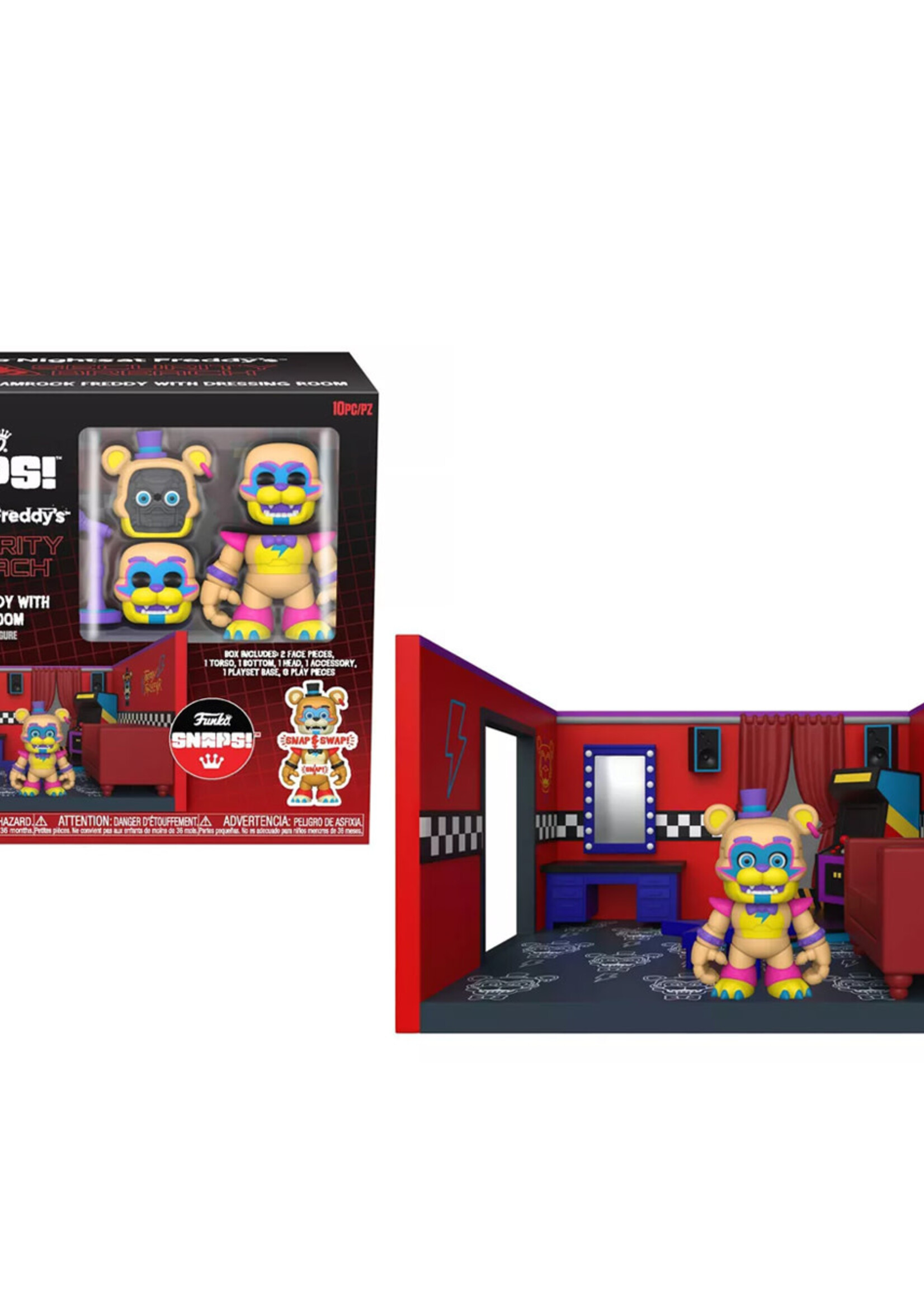FNAF Glamrock Freddy Dressing Room Snap Playset Funko
