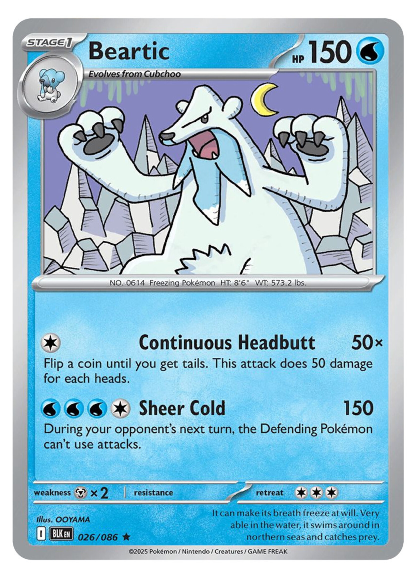 Beartic 26 (BLK) Master Ball Holo: near mint