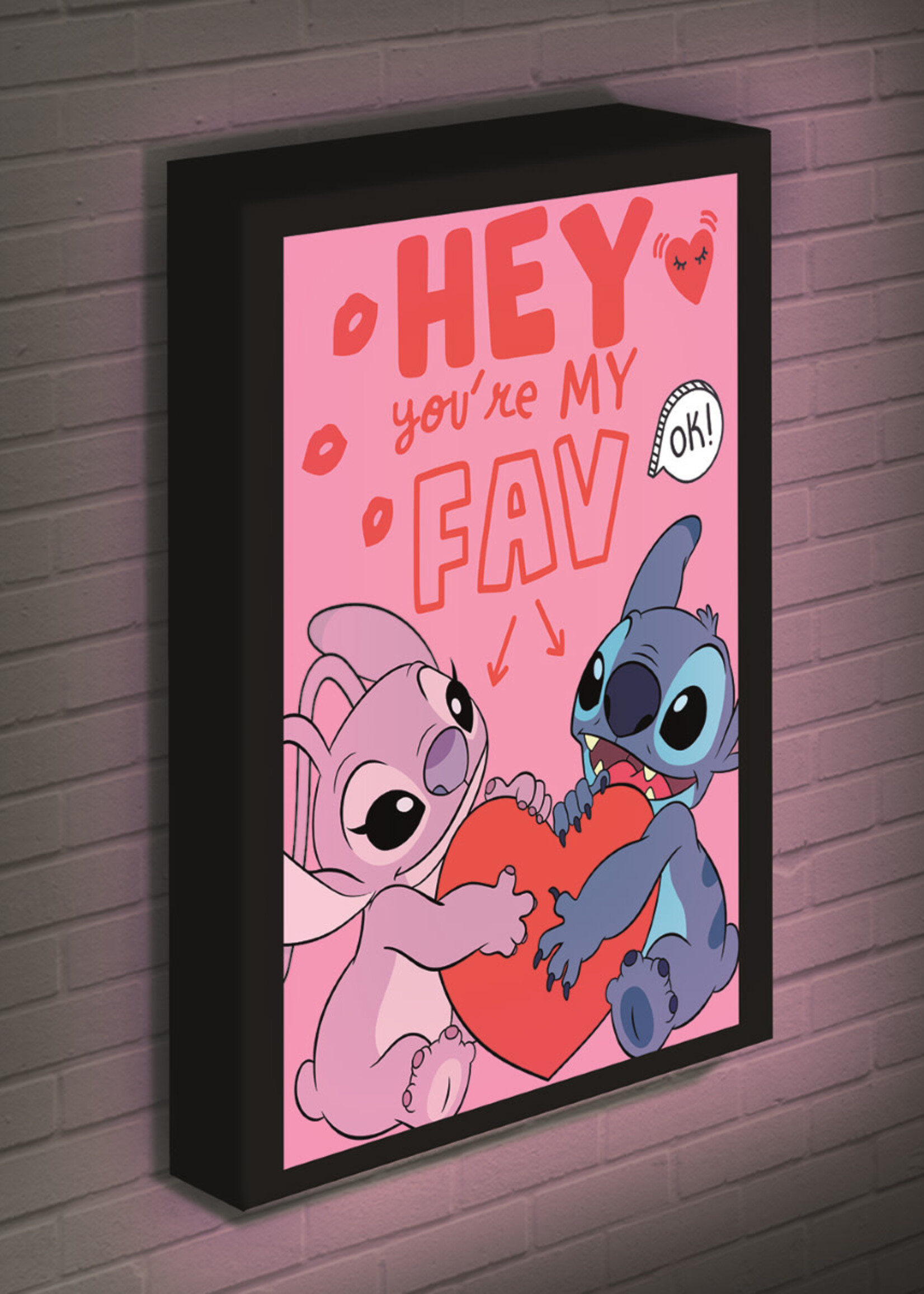 Stitch & Angel Love Light Canvas 40X30Cm