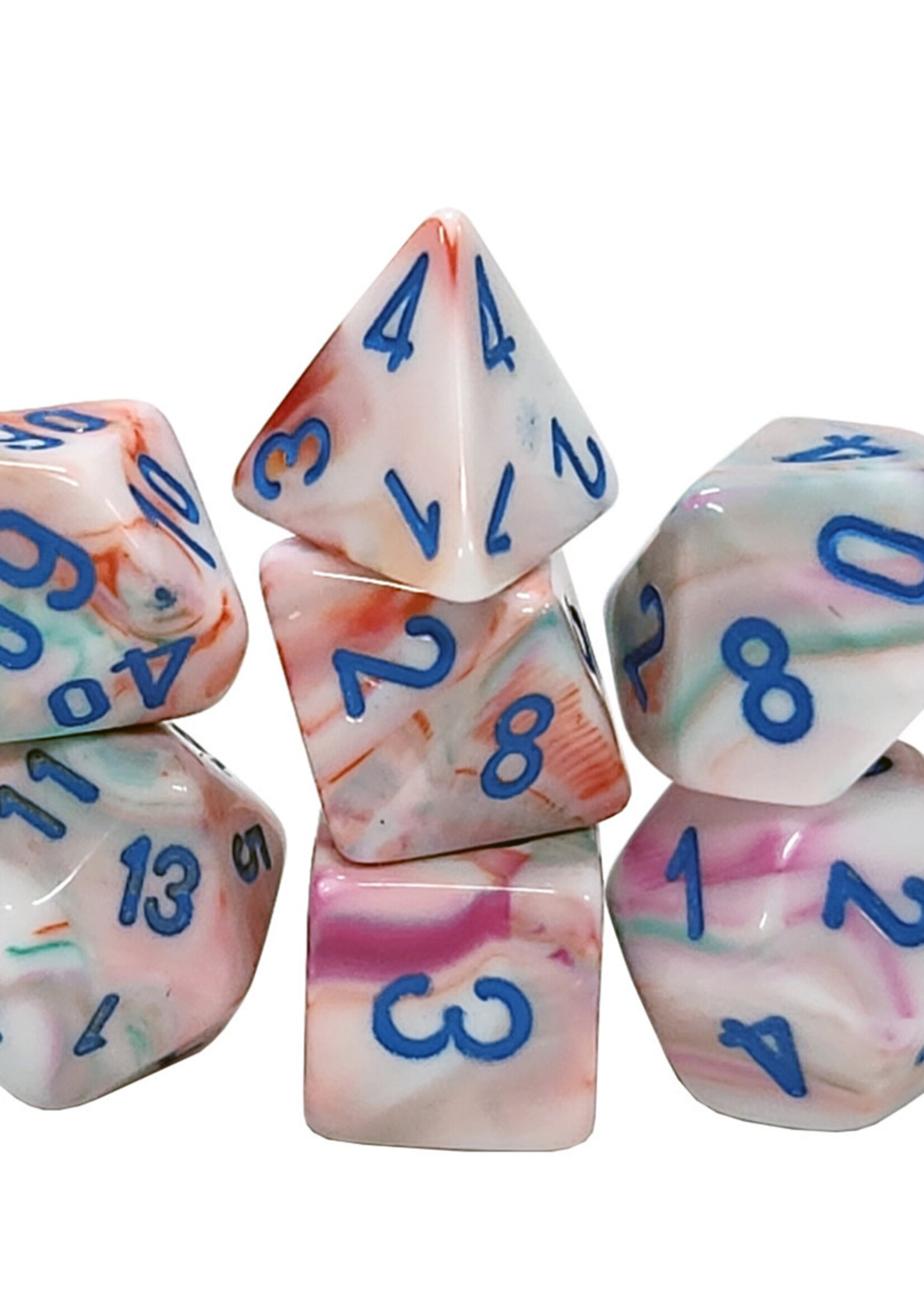 Dice Set Festive Pop Art Blue