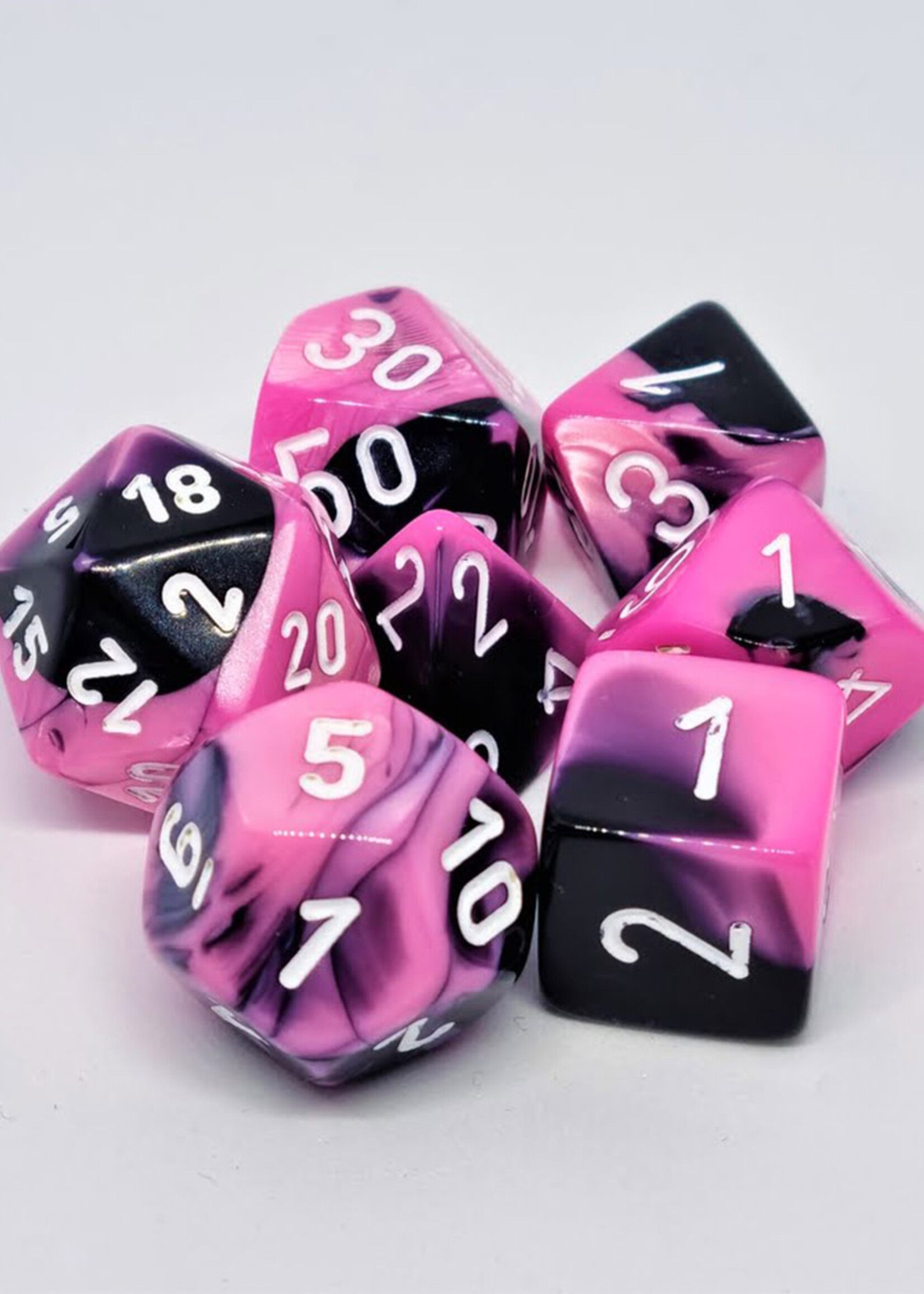 Dice Set Gemini Black Pink White