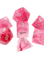 Dice Set Ghostly Glow Pink Silver