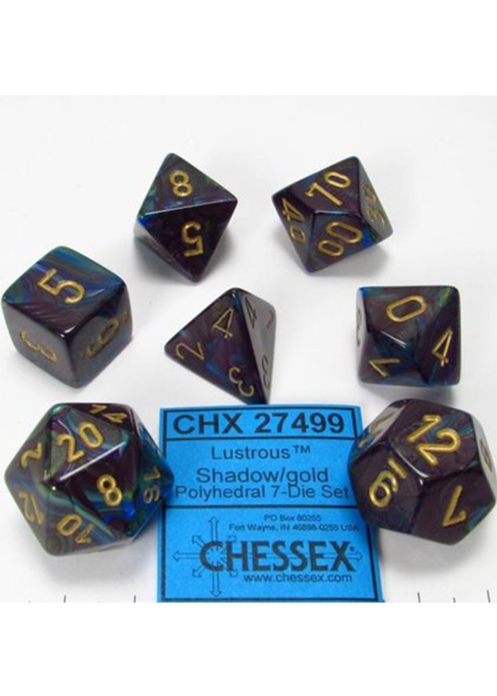 Dice Set Lustrous Shadow Gold