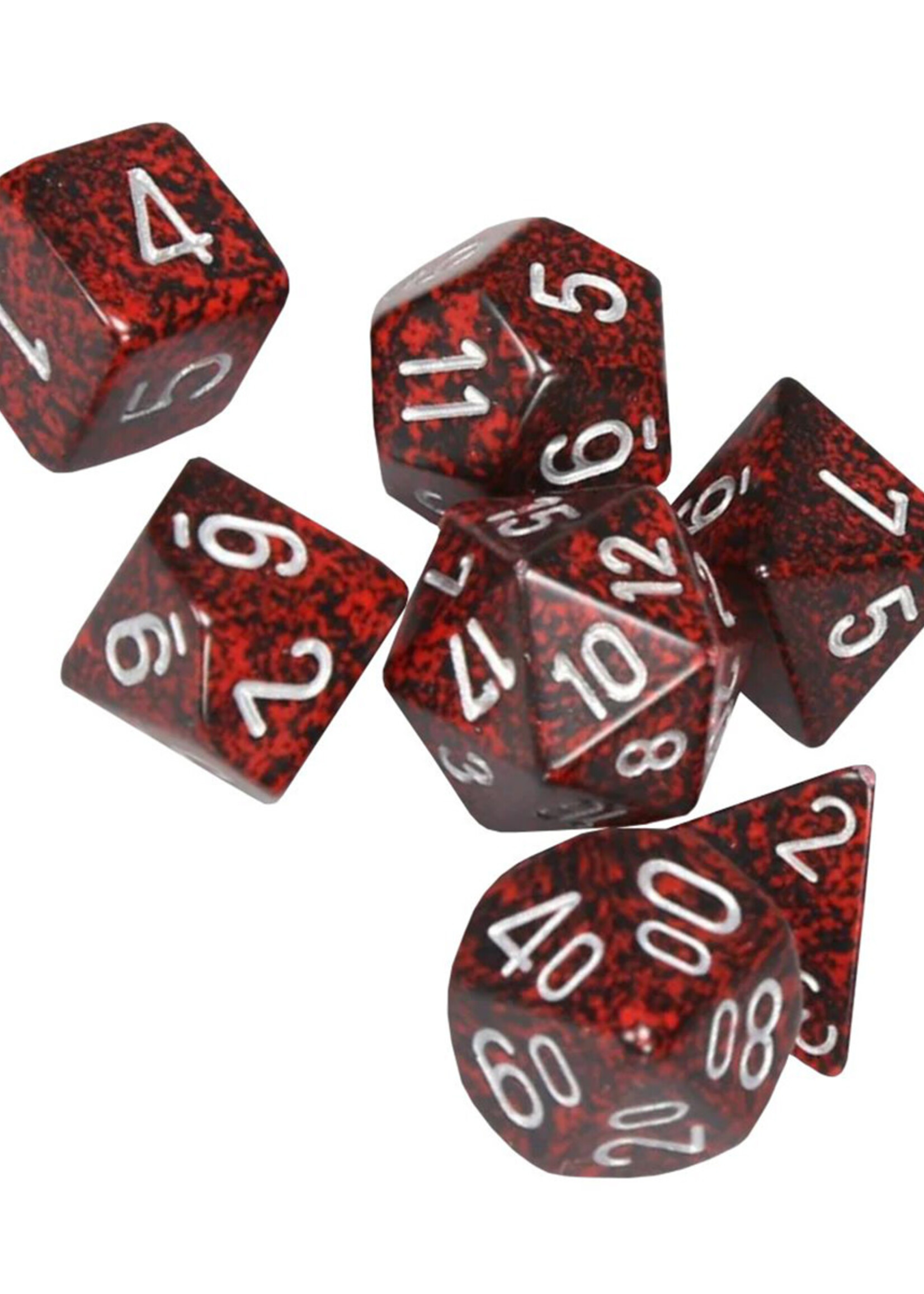 Dice Set Speckled Silver Volcano