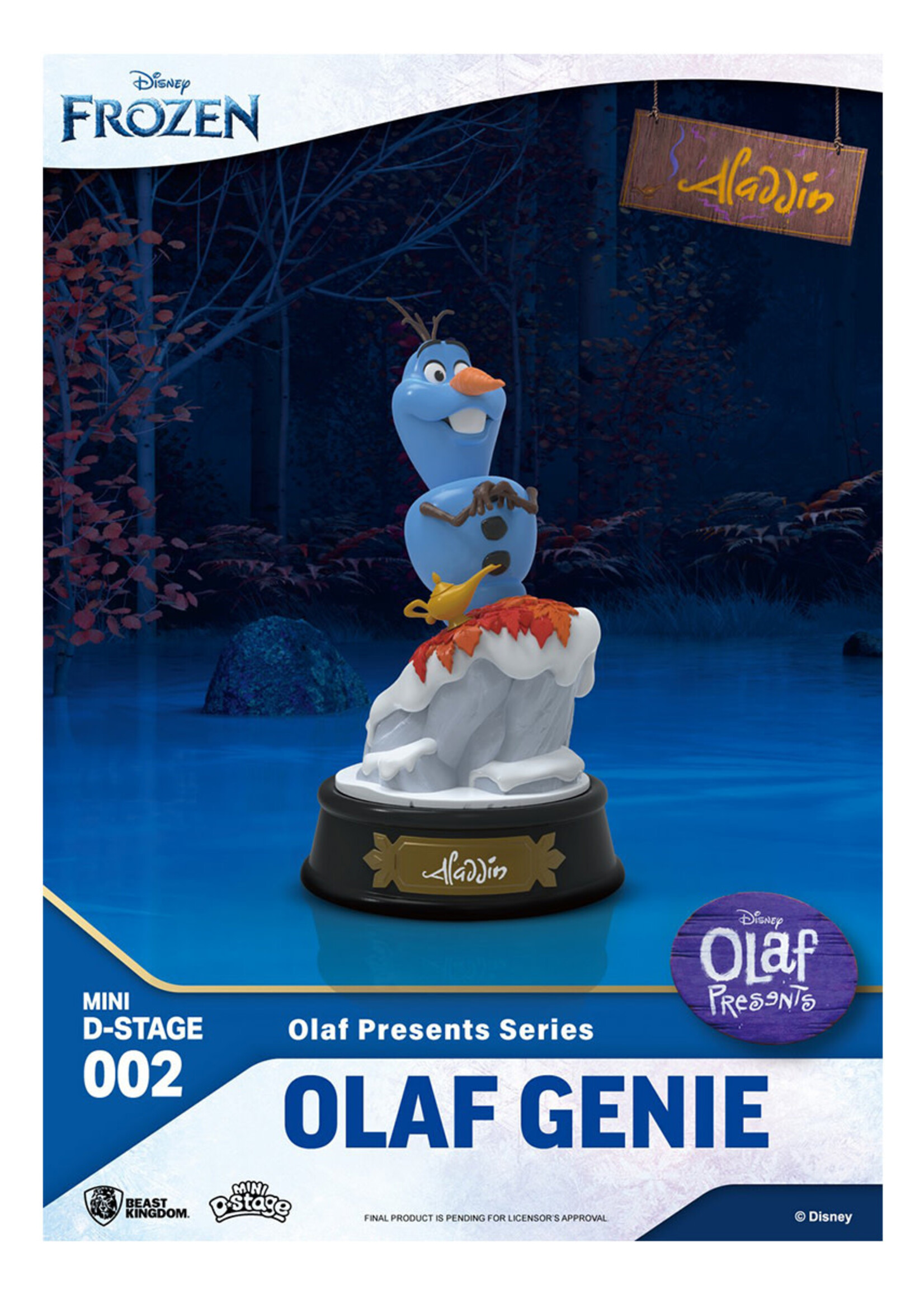 Disney Frozen Olaf Mini PVC Diorama Aladdin Genie