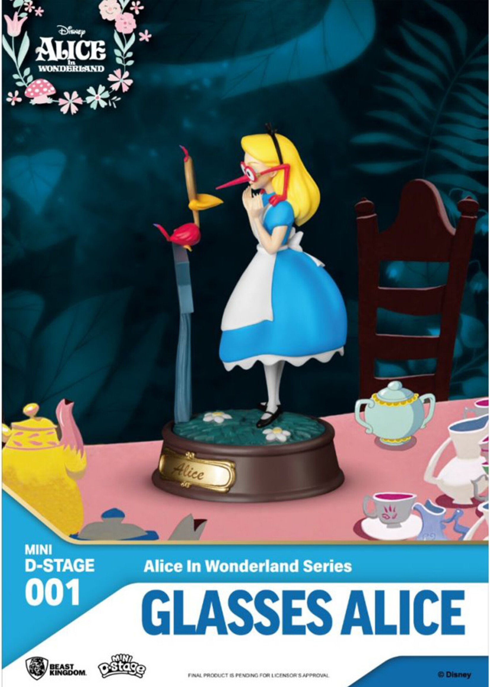 Disney Glasses Alice Statue Mini Diorama 10cm
