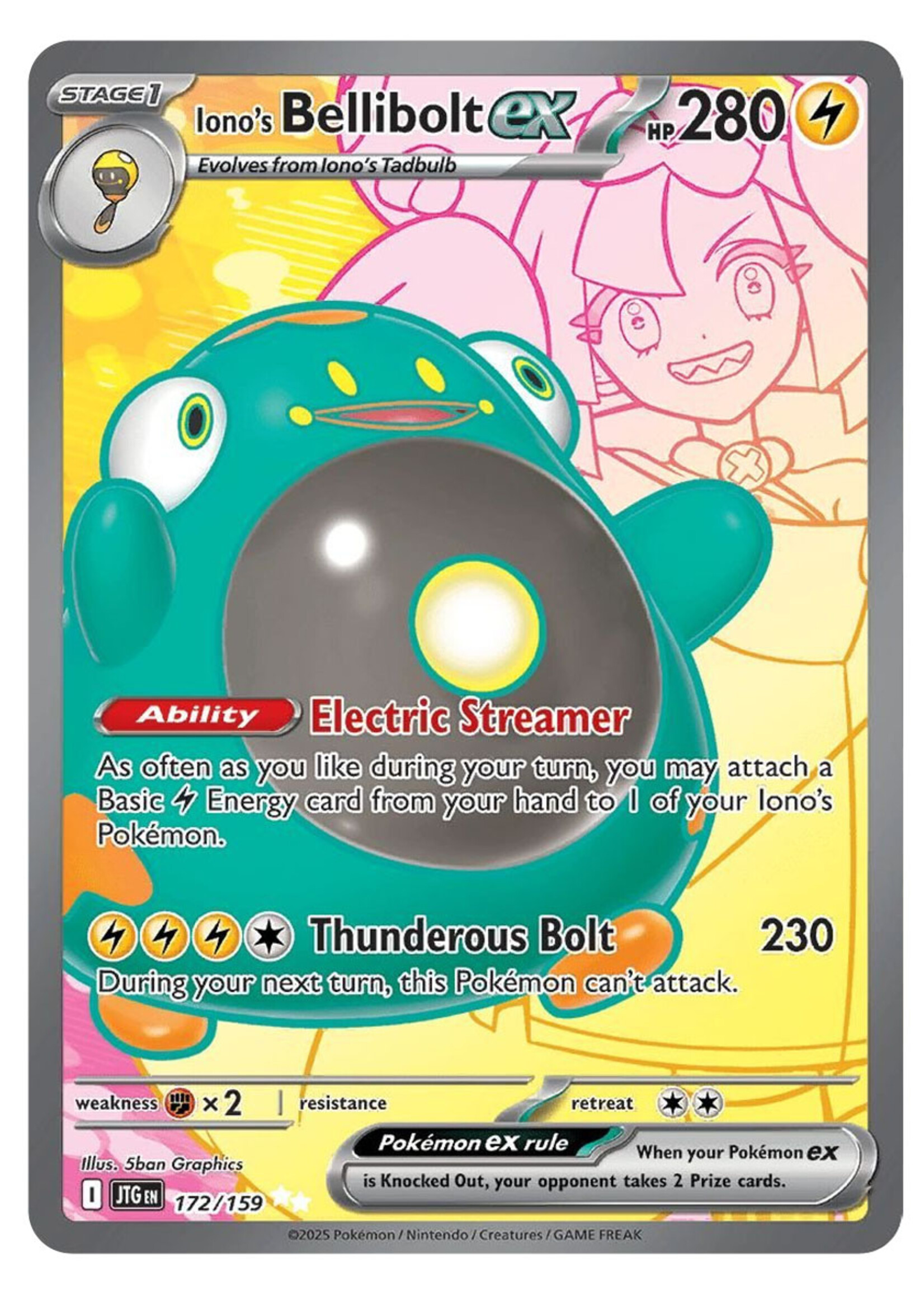 Iono's Bellibolt Ex 172 (JTG): near mint