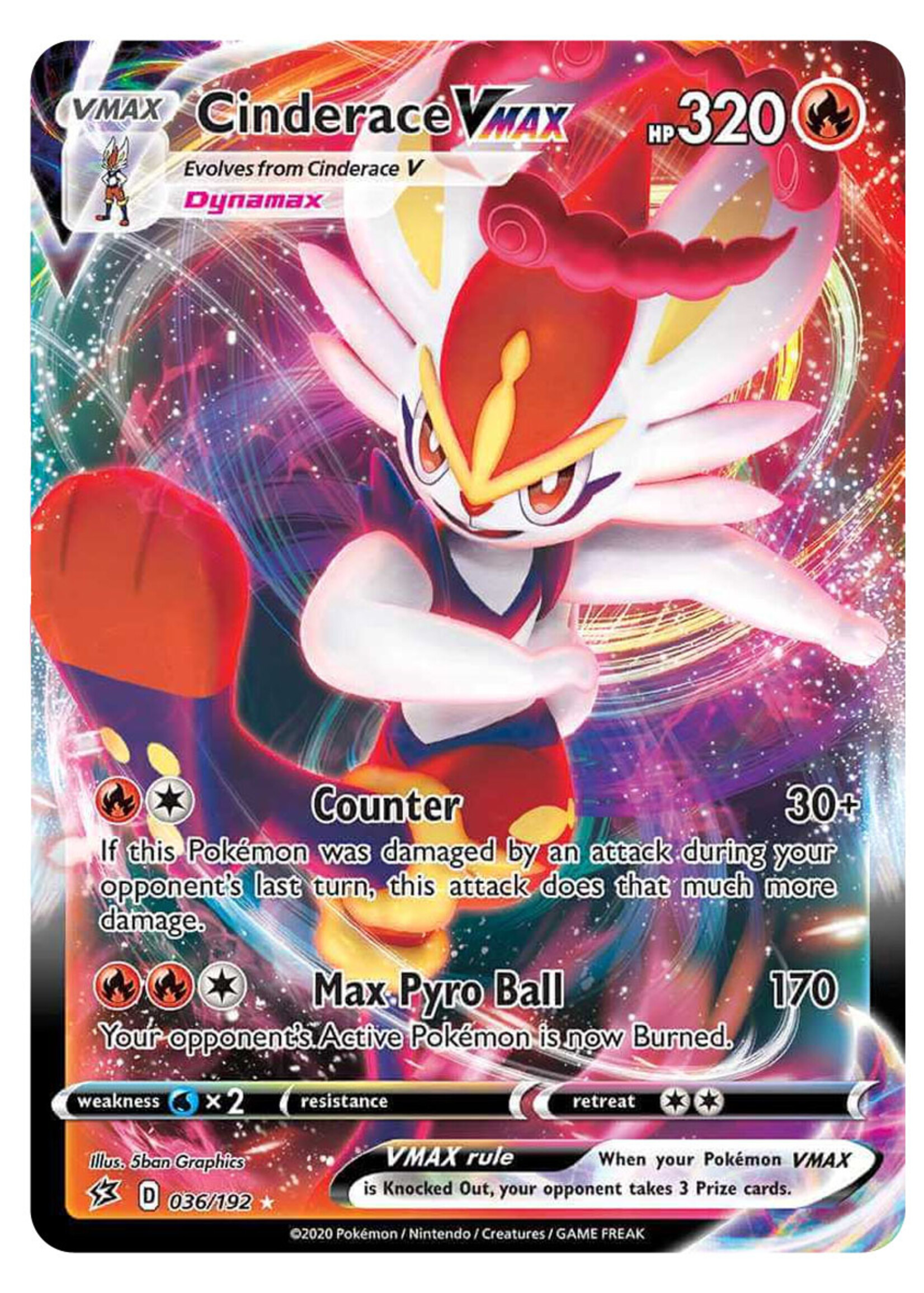 Cinderace Vmax 36 (RCL): excellent