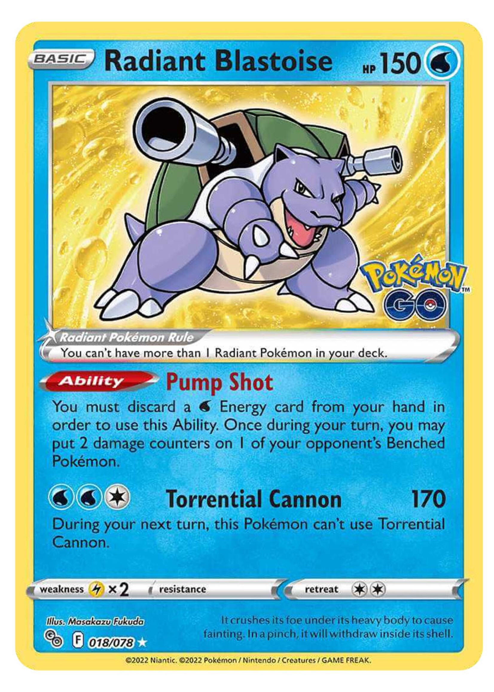 Copy of Radiant Blastoise 18 (PGO): near mint