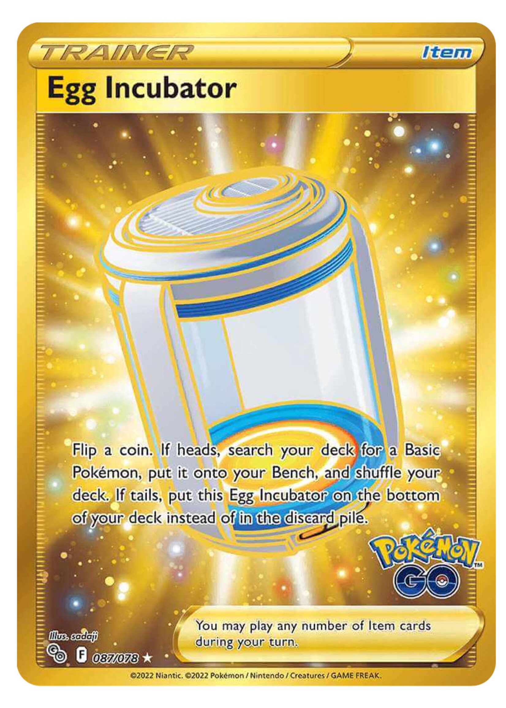 Egg Incubator 87 (PGO): near mint