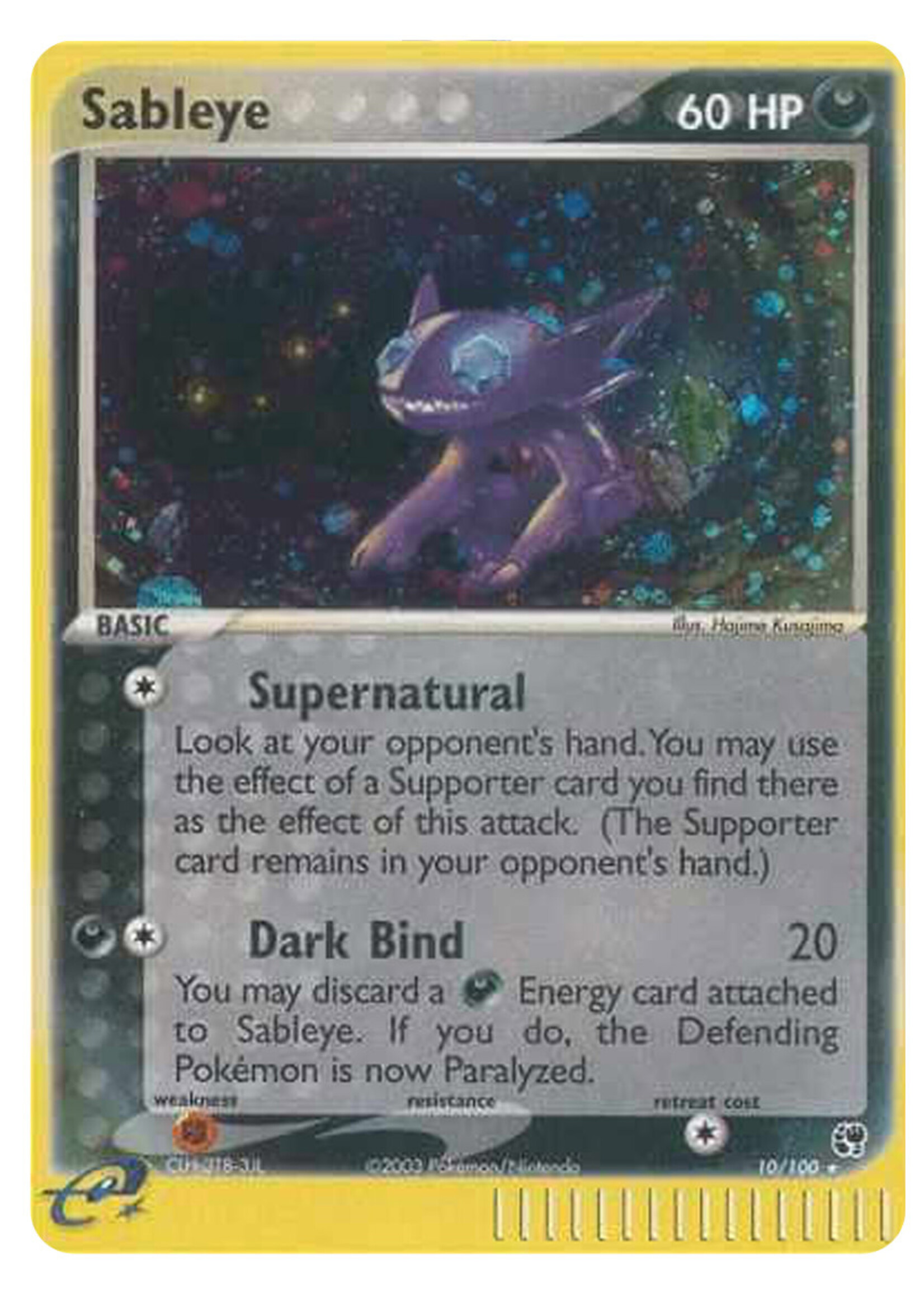 Sableye 10 (SS) Reverse Holo: excellent/near mint