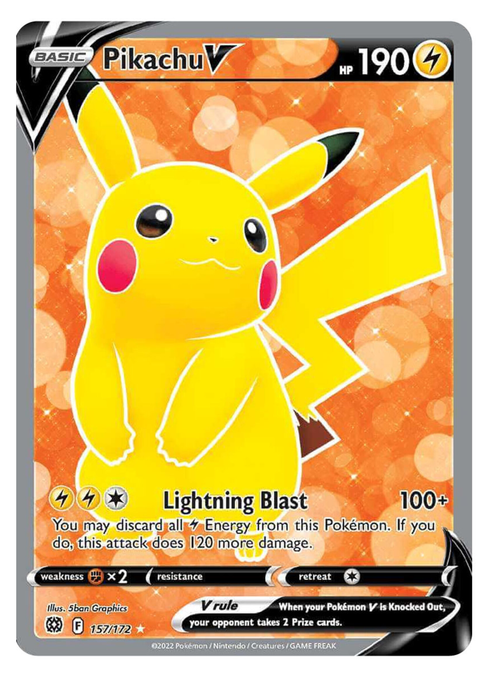 Pikachu V 157 (BRS): excellent