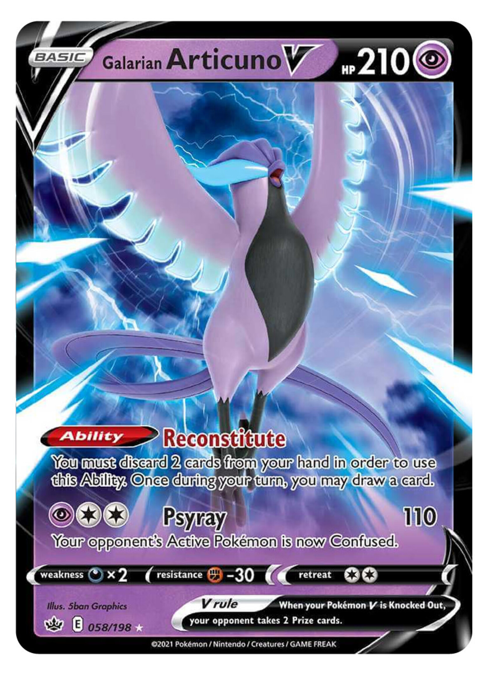 Galarian Articuno V 58 (CRE): good