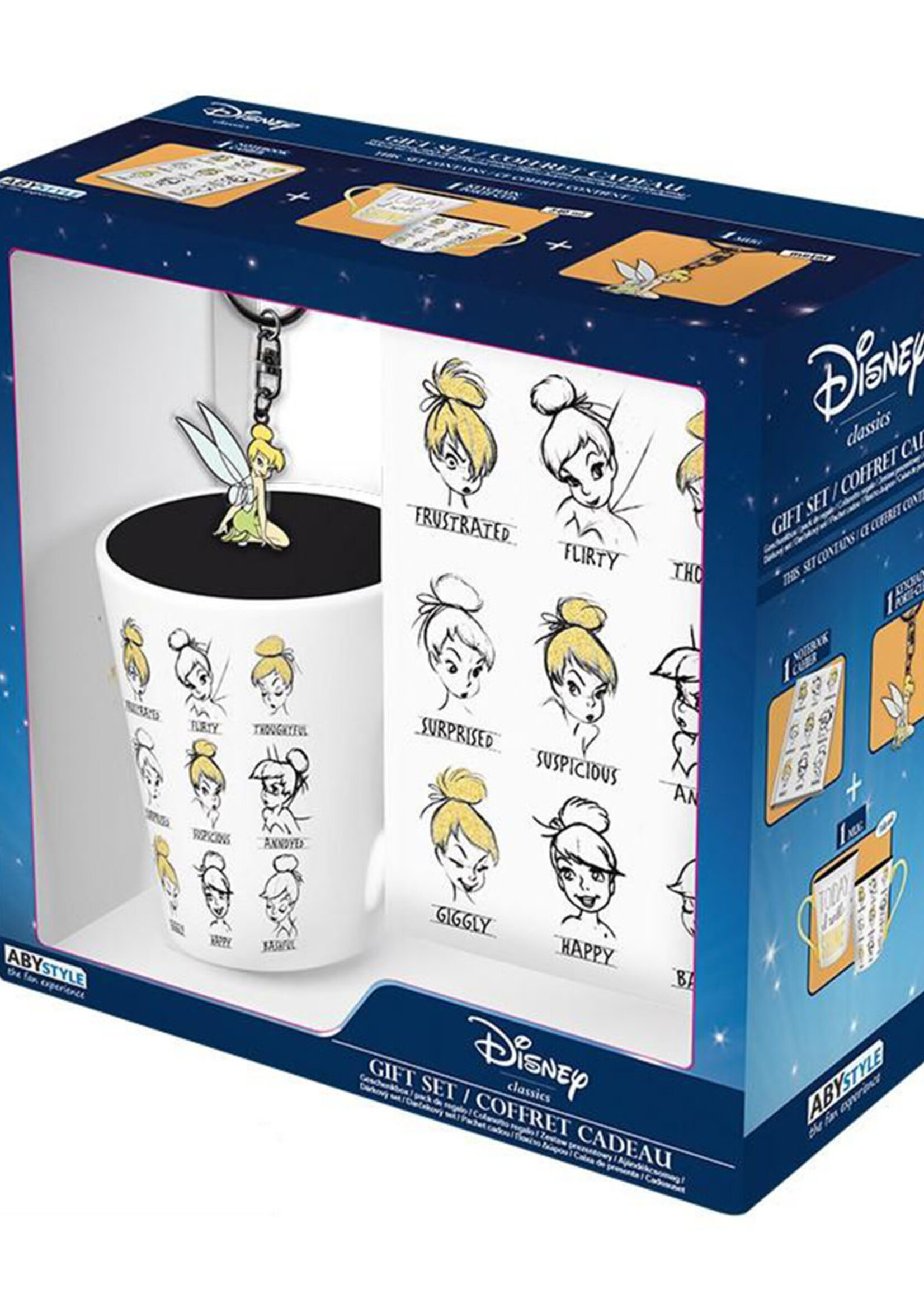 Disney - Pack Mug + Keyring +   Notebook - Tinkerbell