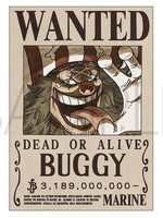 One Piece Wanted Bounty Poster  Buggy 42x30cm