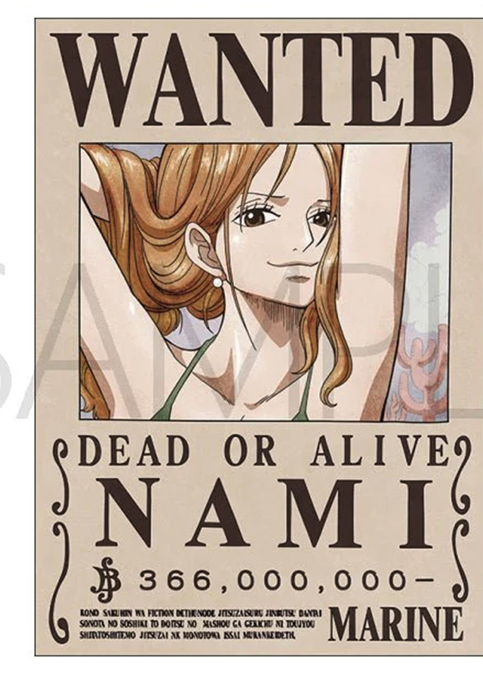 One Piece Wanted Bounty Poster  Nami 42x30cm