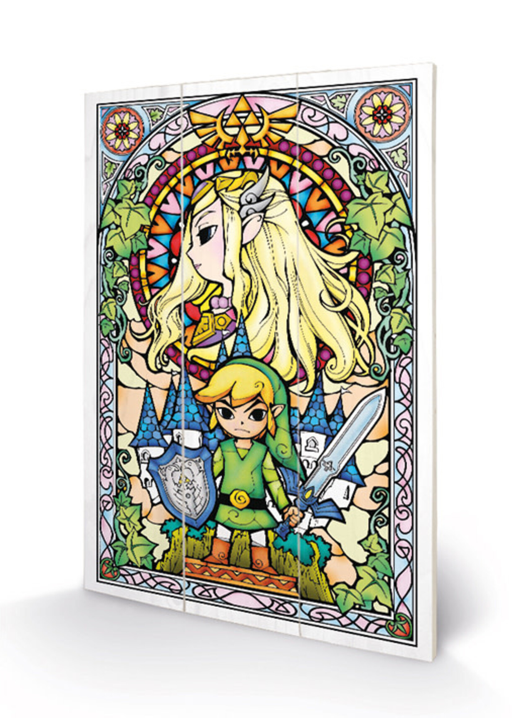 The Legend Of Zelda Stained Glass Style Wood Print 20x2