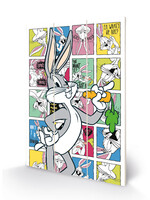 Looney Tunes Bugs Bunny Panels  Wood Print 20x29cm