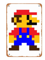 Mario 8-Bit Metal Gaming Sign