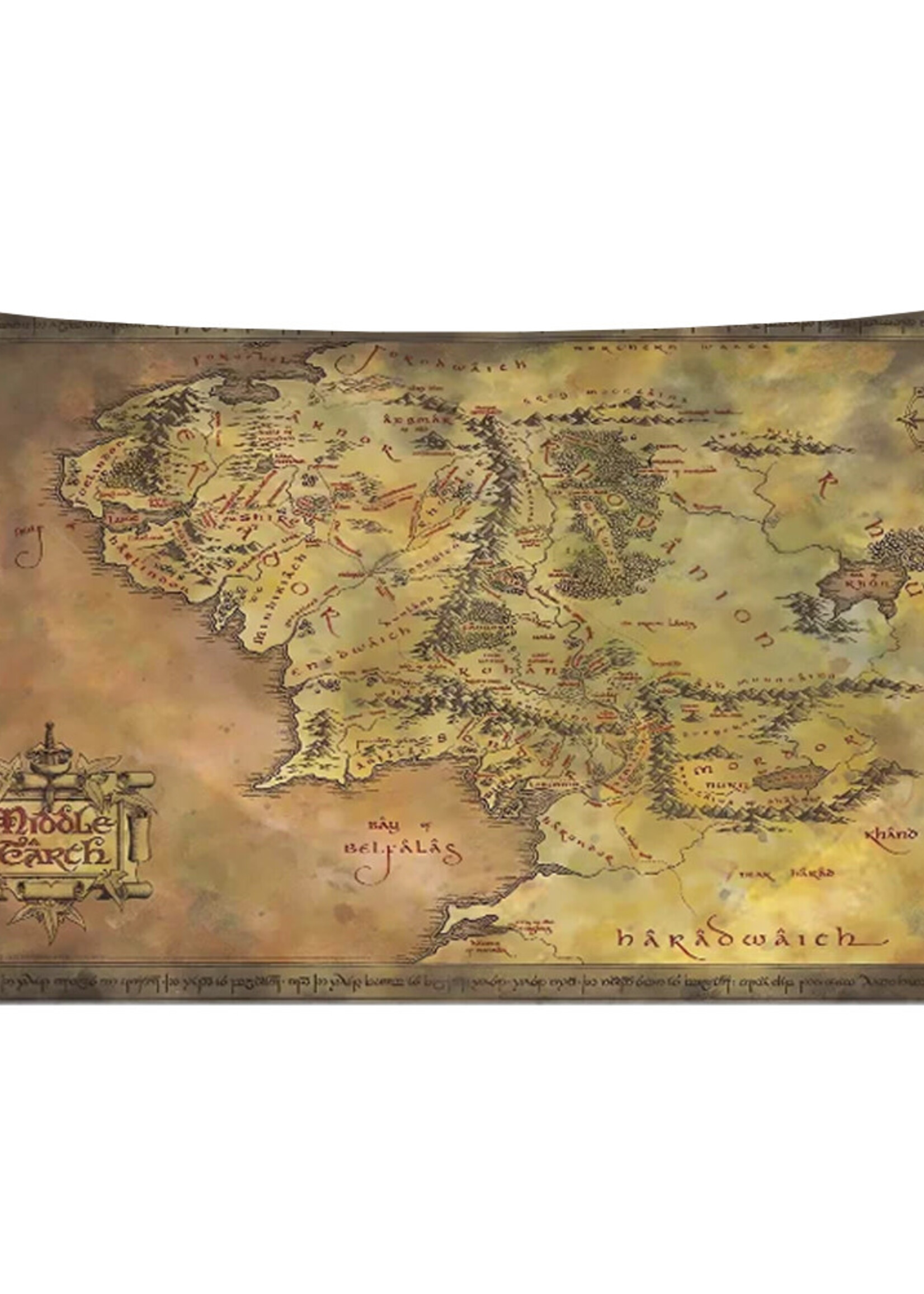 Vlag 60 x 90cm Lord Of The Rings Map Of Middle-Earth