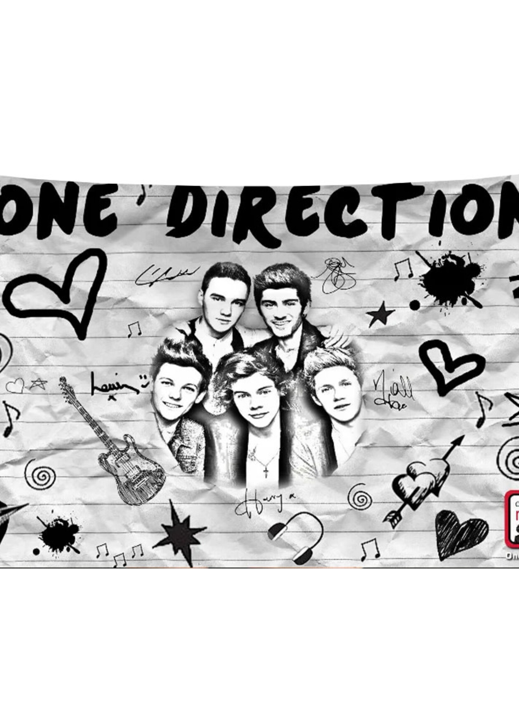 Vlag 60 x 90cm One Direction Zwart/Wit
