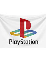 Vlag 60 x 90cm Playstation  Logo Wit
