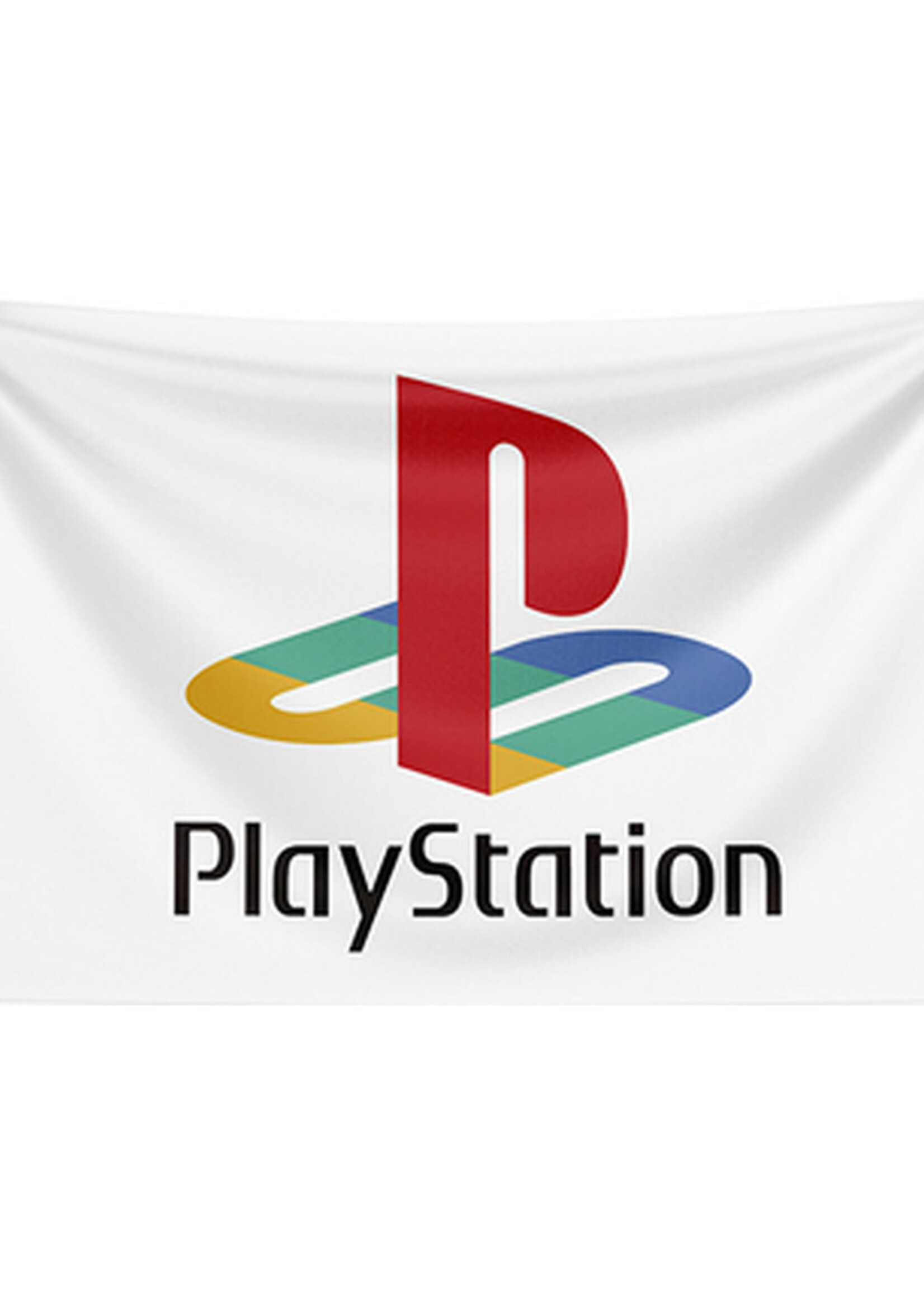 Vlag 60 x 90cm Playstation  Logo Wit