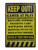 Keep Out Gamer At Play Metal  Gaming sign