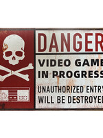Danger Video Game In Progress Metal Gaming Sign