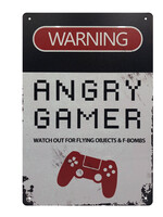 Danger Angry Gamer Metal Gamer  Sign