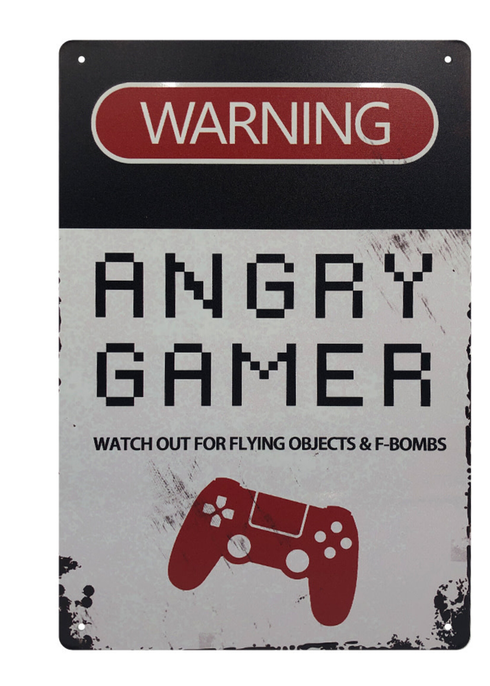 Danger Angry Gamer Metal Gamer  Sign