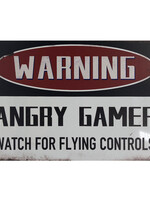 Warning Angry Gamer (1) Metal Gaming Sign