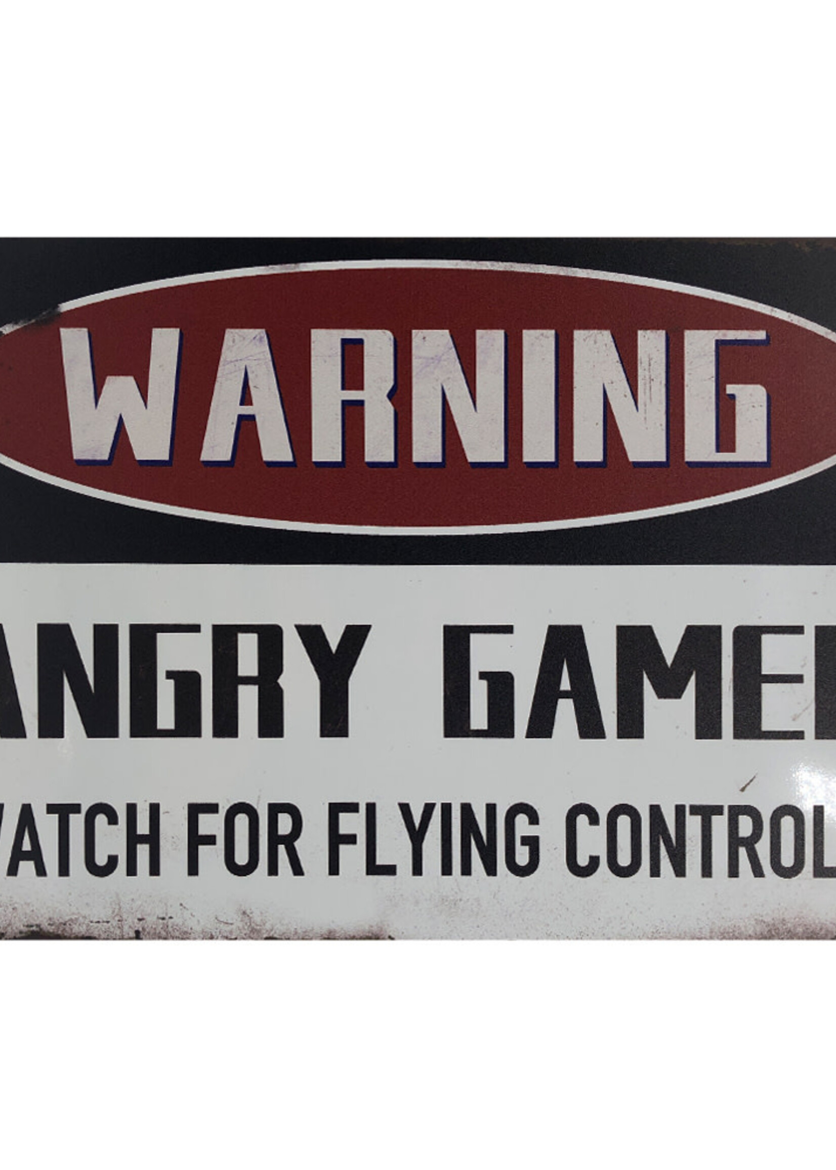Warning Angry Gamer (1) Metal Gaming Sign