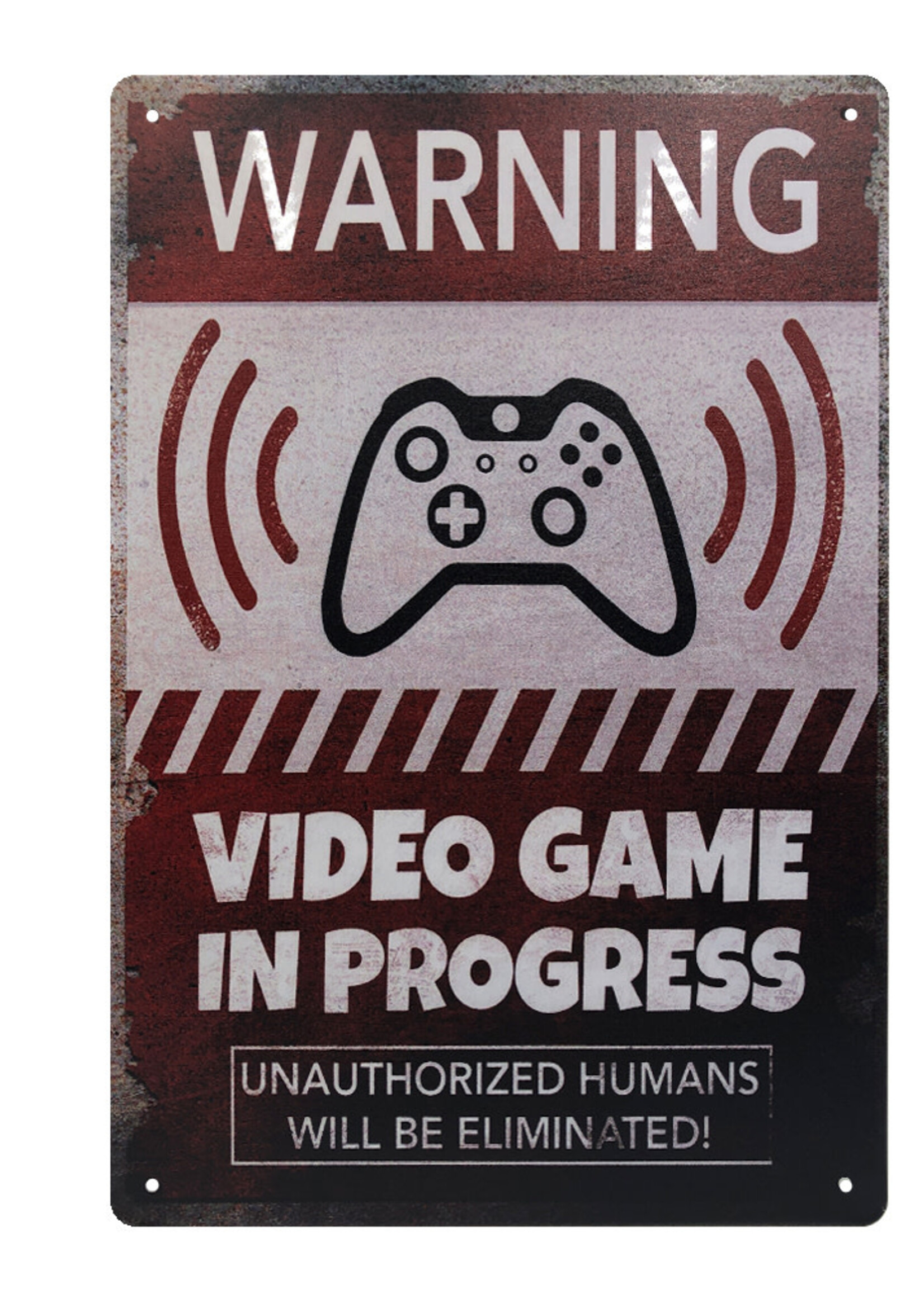 Warning Video Game in Progress  Metal Gaming Sign