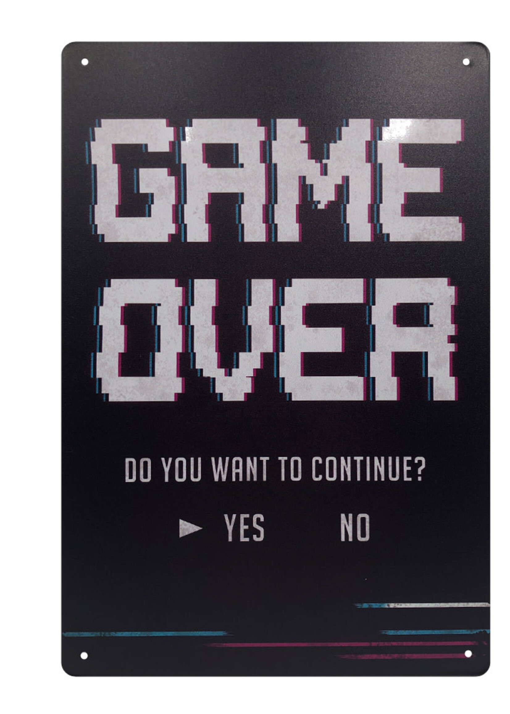 Game Over Metal Gaming Sign