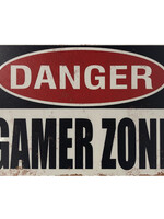 Danger Gamer Zone Metal Gaming  Sign