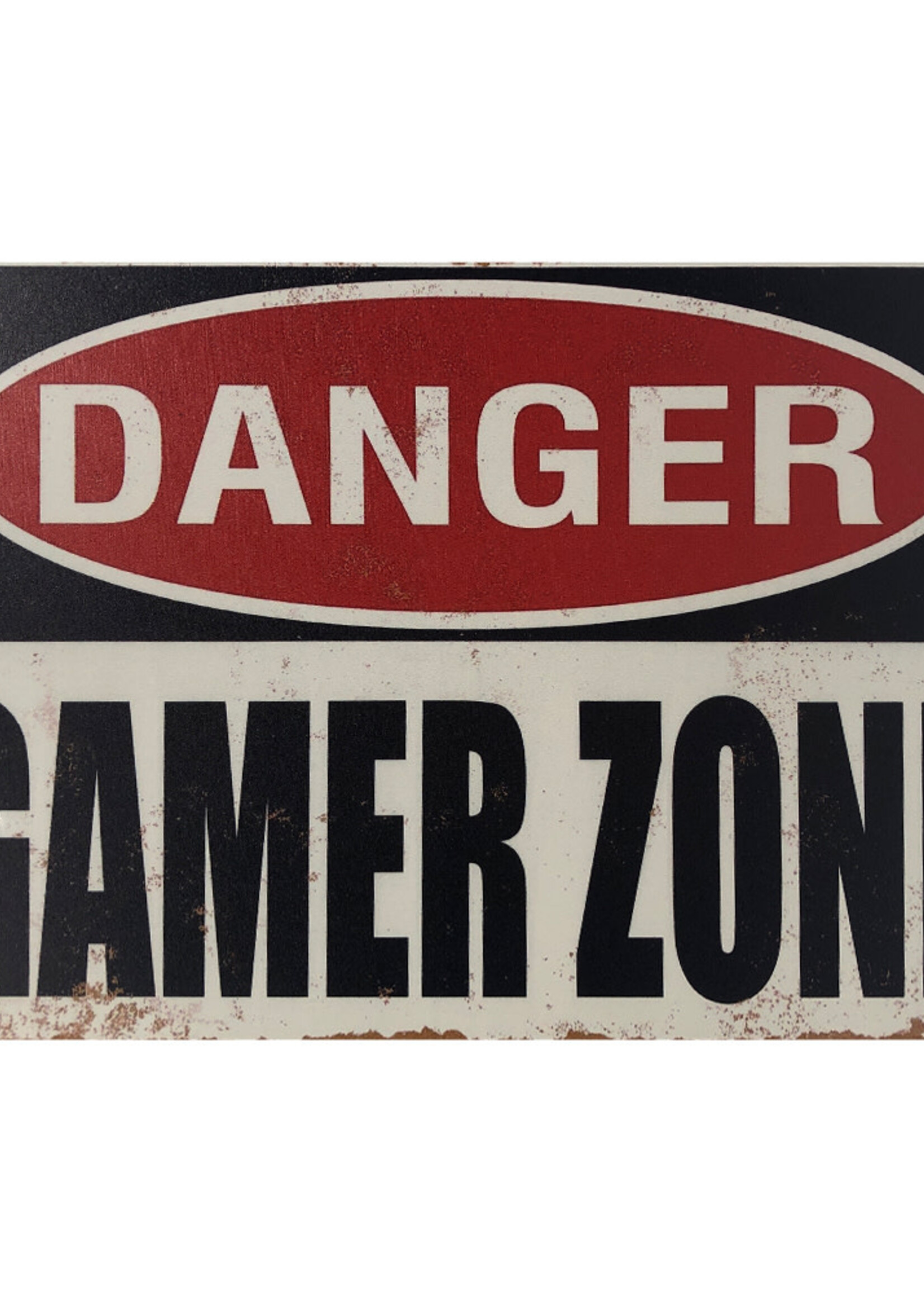 Danger Gamer Zone Metal Gaming  Sign