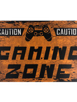 Caution Gaming Zone Metal Gaming Sign