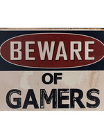 Beware of Gamers Metal Gaming Sign