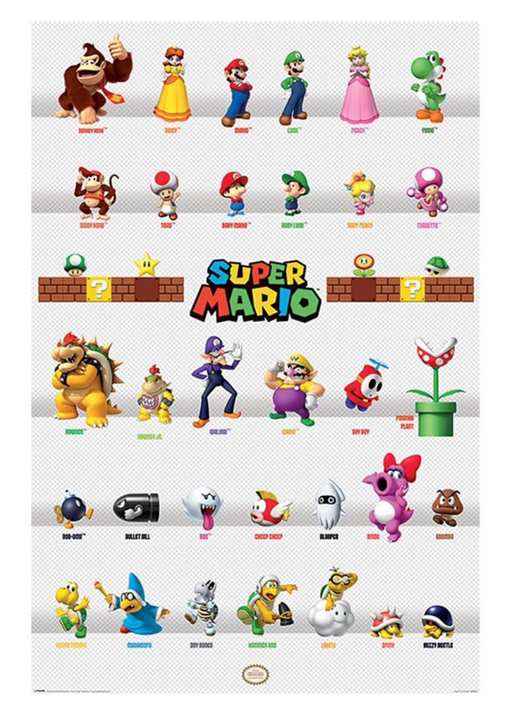 Nintendo Super Mario  Character Poster 61X91.5cm